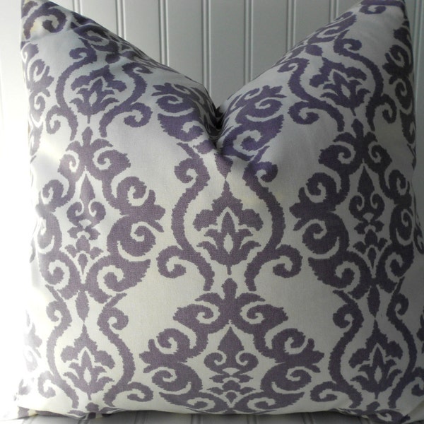 Decorative Designer Indoor/Outdoor Cotton Pillow Cover- 18 x 18 inches-Purple Geometric