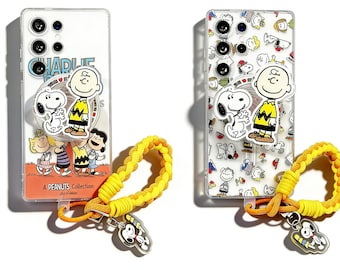 Kawaii Snoopy Samsung Galaxy Case | Magnetic MagSafe Cover with Grip & Wrist Charm（Compatible with Samsung A series and S series）