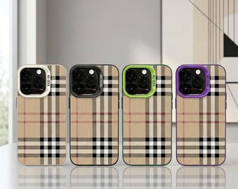 Luxury Checkered Case | Colorful Frame Design for iPhone