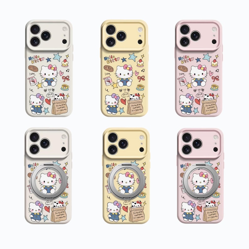 Kawaii Hello Kitty iPhone Case | MagSafe Compatible Stand & Pastel Color Cover image 1