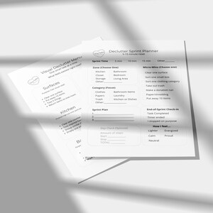 Rensningssprintplanerare | Korta rensningssessioner | Skonsam hemåterställning, utskrivbar | Digital nedladdning