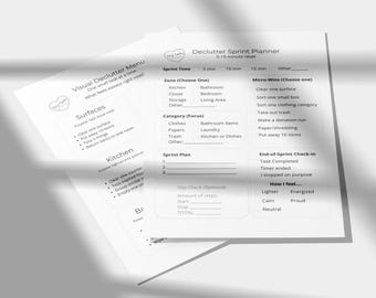 Declutter Sprint-Planer | Kurze Entrümpel-Session | Sanfter Home-Reset zum Ausdrucken | Digitaler Download