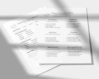 Menú Visual Declutter / Sistema de Ordenamiento Suave / Imprimible "Elige tu Tarea" / Descarga Digital