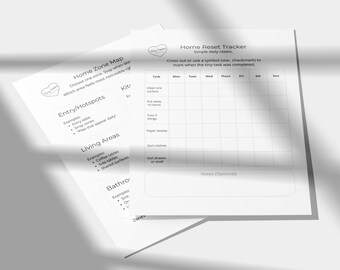 Seguimiento de reinicio suave del hogar / Método imprimible de pequeñas tareas (descarga digital)