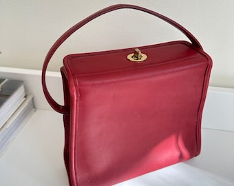 Vintage Coach Geometric Handbag in Red