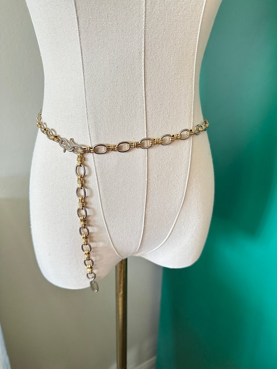 Gold and Silver Small Chain Link Belt