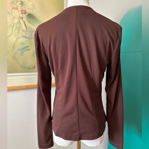 Vintage Anthropologie Chocolate Brown Poly Cropped Cardigan image 6