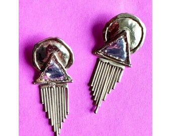 Brass Vintage GEOMETRIC Drop Earrings