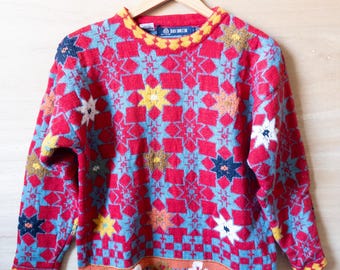 VTG French Connection Wool knit patterned sweater