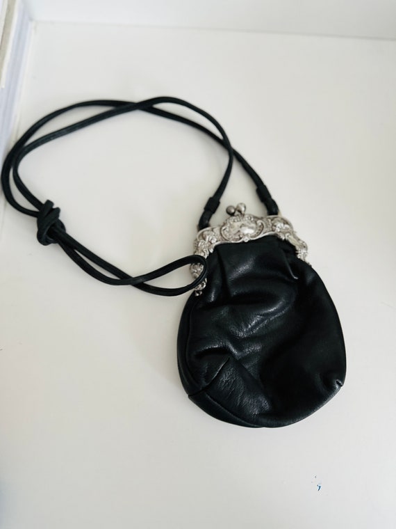 90s Brighton One World Black Leather Bag