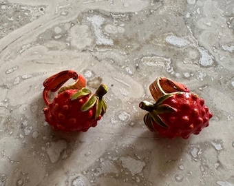 VTG Strawberry Clip on Studs