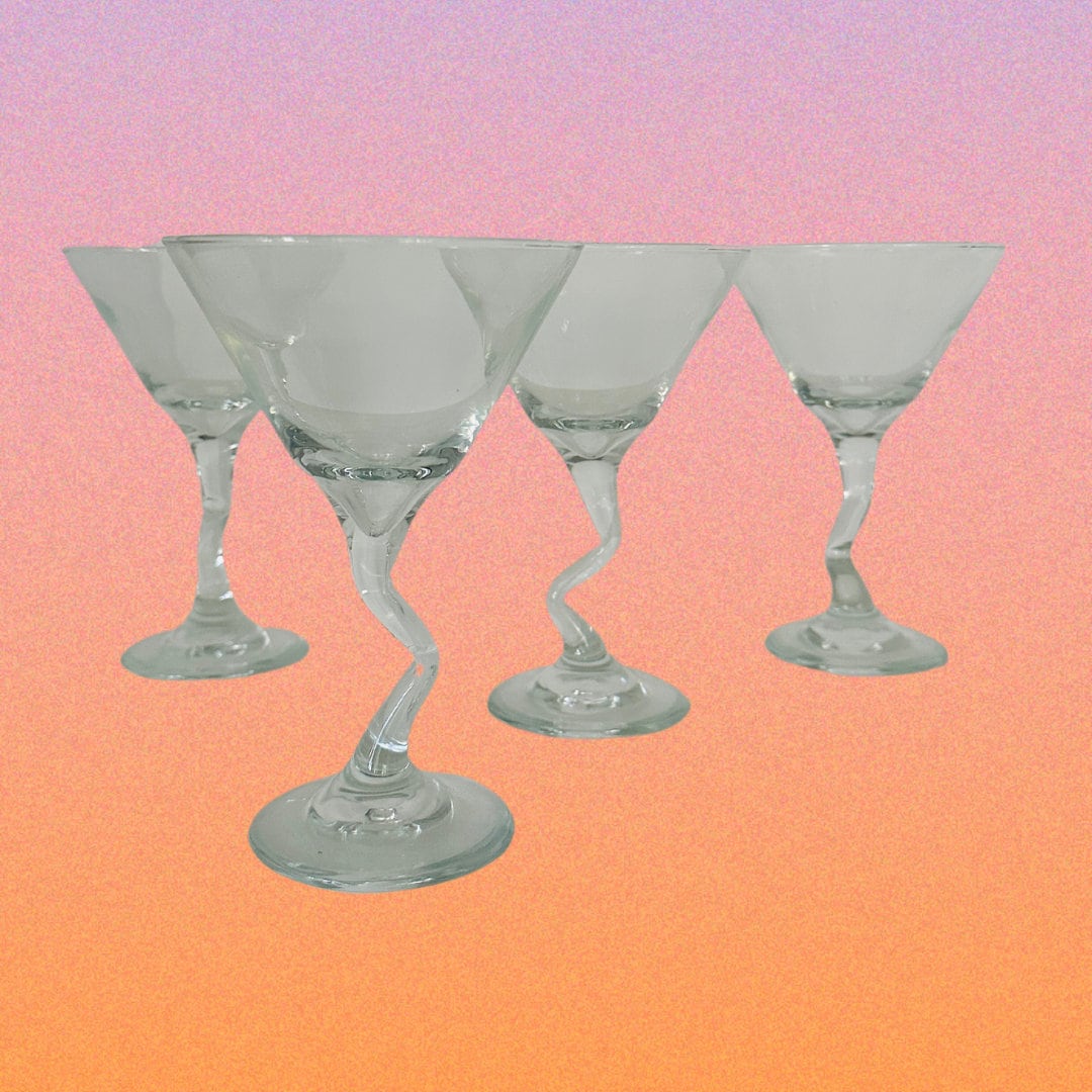 Squiggle Stem Martini Glass – Sunbeam Vintage
