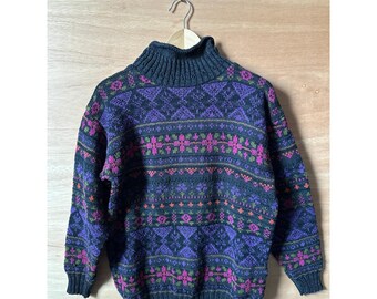 ALPS vintage Women's M Knit Turtleneck Fair Isle Sweater