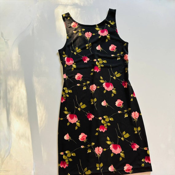 Vintage 90's Black Floral Dress - image 2