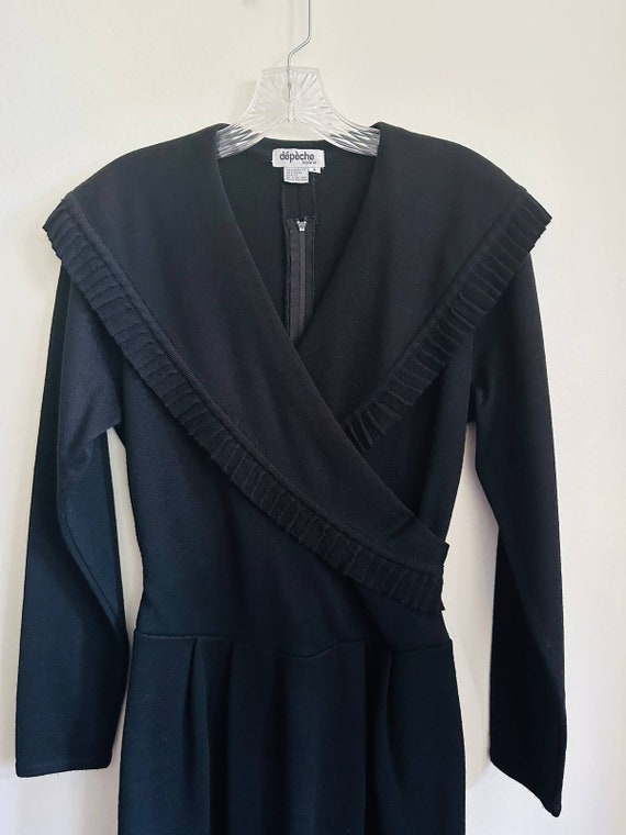 Vintage 1980s Depeche Mode Black Knit Dress - image 5