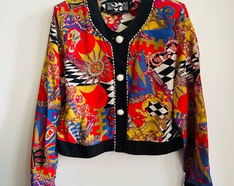 RARE Vintage 80S Vibrant Cropped Jacket by West 27th Street