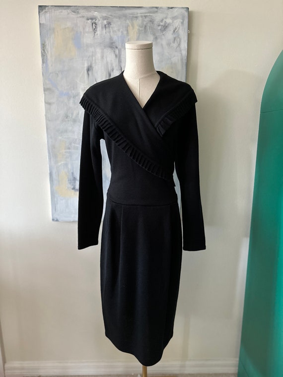 Vintage 1980s Depeche Mode Black Knit Dress - image 2