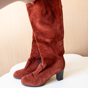 VTG 70&#39;S Rust Suede Knee High Boots