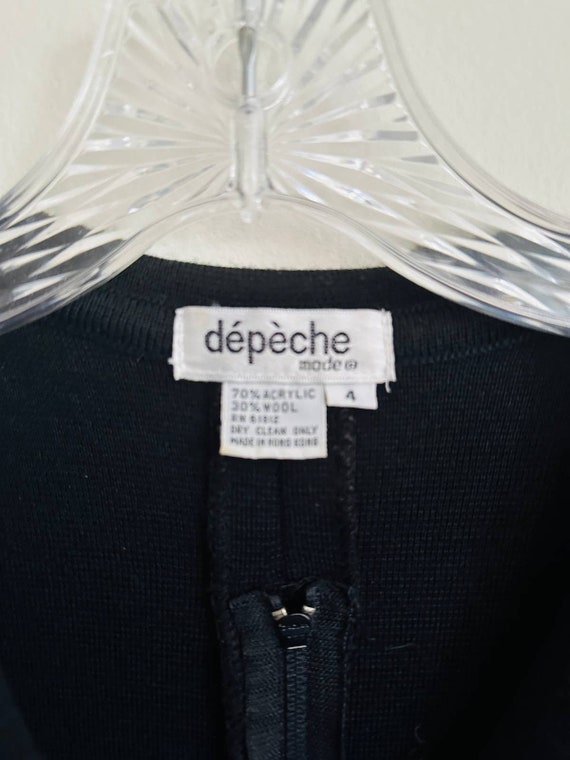 Vintage 1980s Depeche Mode Black Knit Dress - image 6