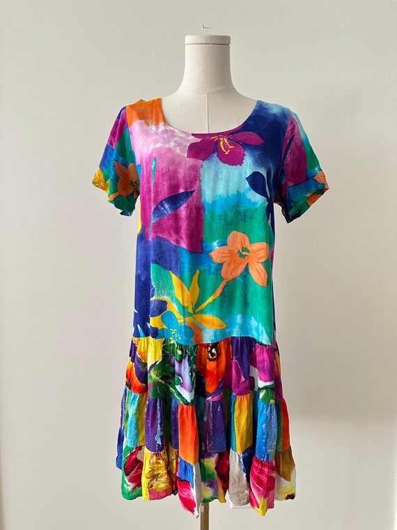 VTG Jam's World Colorful Floral Print Dress