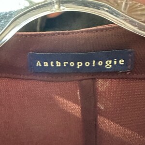 Vintage Anthropologie Chocolate Brown Poly Cropped Cardigan image 3