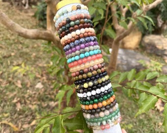 Handgefertigtes Kristallperlenarmband - Natürliche Edelsteine für Heilung, Energiegleichgewicht - Einzigartiges Geschenk für Wellness-Spiritualitätsliebhaber