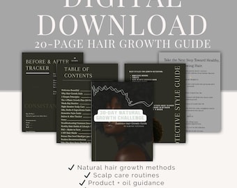 Natural Hair Growth Guide | 20-Page Digital Hair Care Ebook | Scalp Health & Length Retention