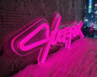 Op cyberpunk geïnspireerd led-neonbord, USB-aangedreven neonmuurdecoratie, gamer- en e-sportkamerverlichting, mancave/kantooropstelling, uniek technisch cadeau