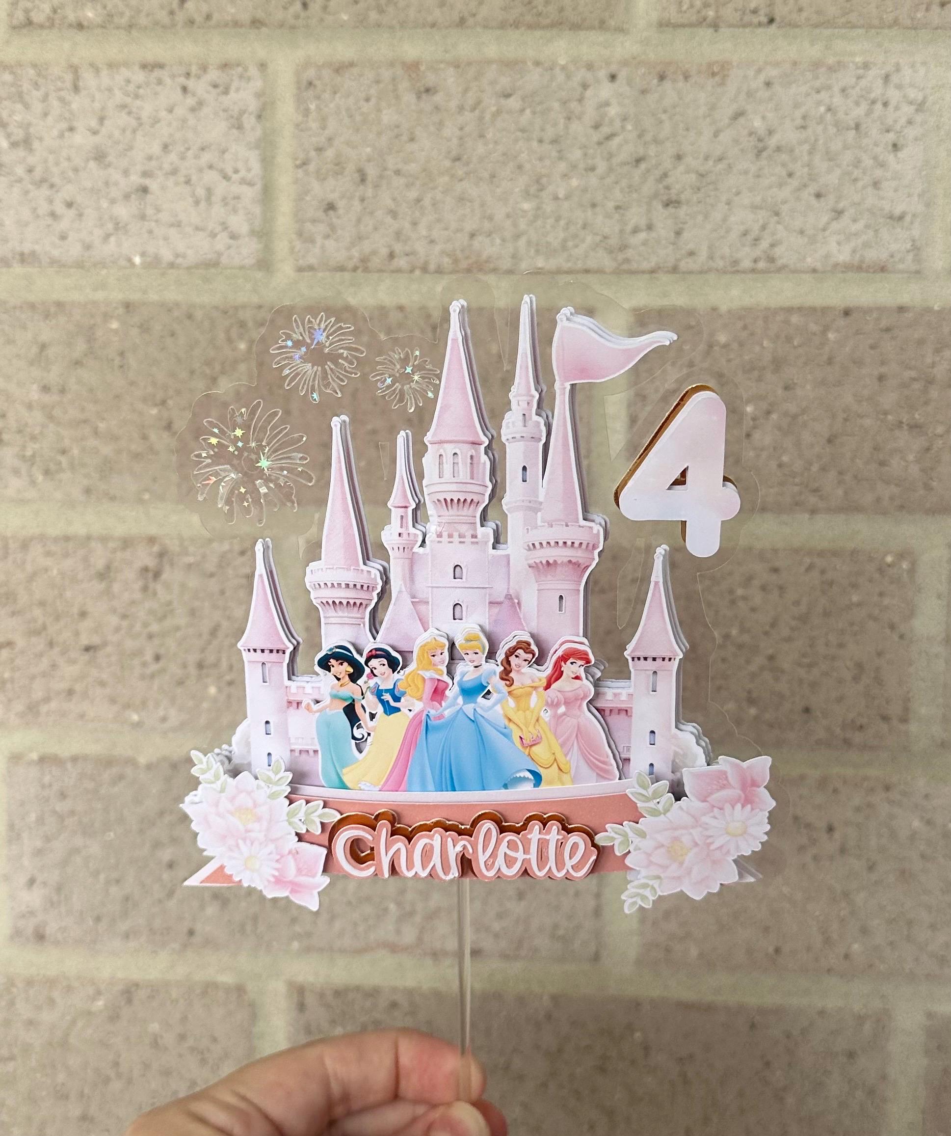 Personalized Princess Castle Cake Topper | Princess| Pink Birthday ...