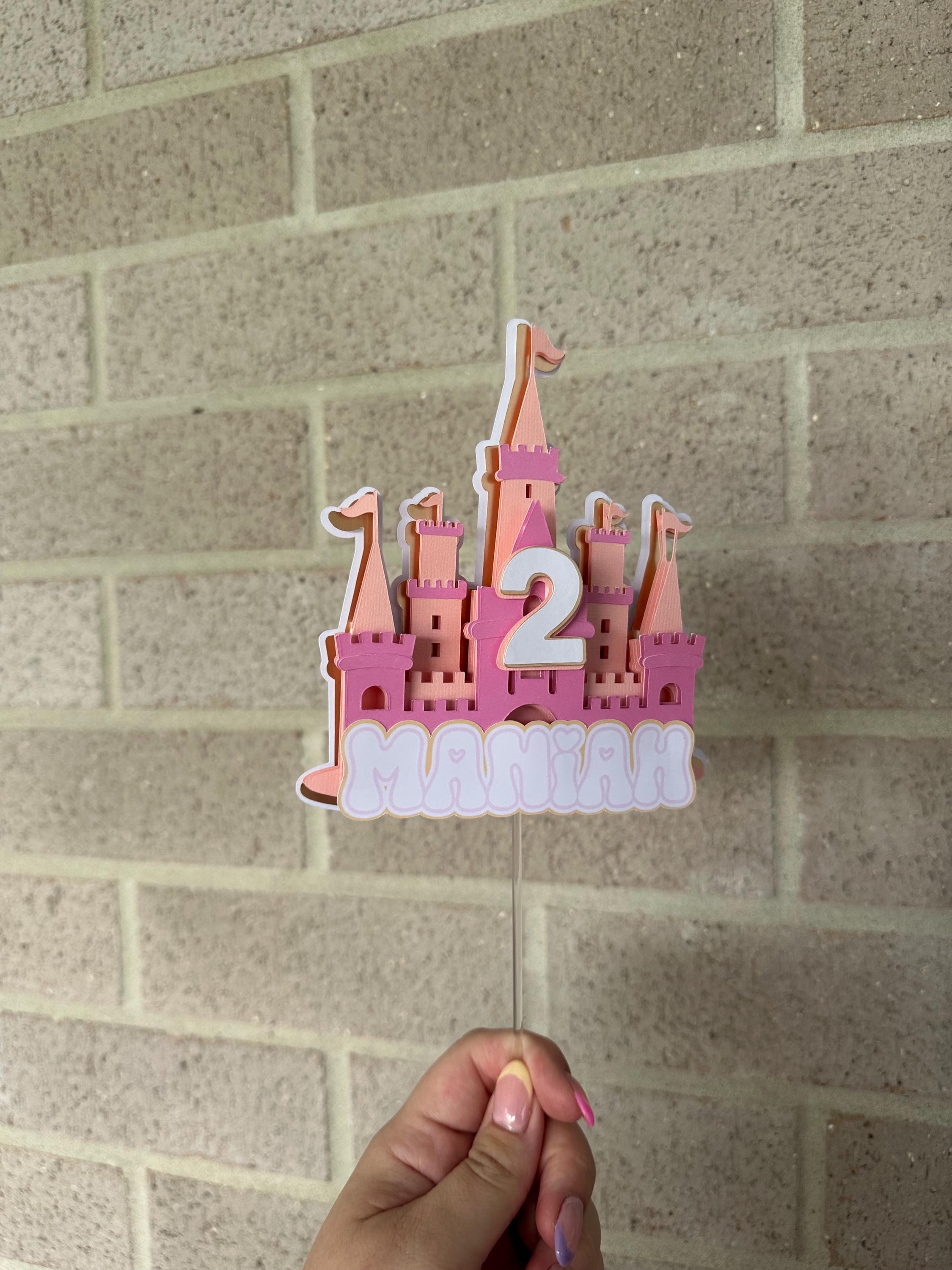 Personalized Princess Castle Cake Topper | Pink Birthday Party Decor ...