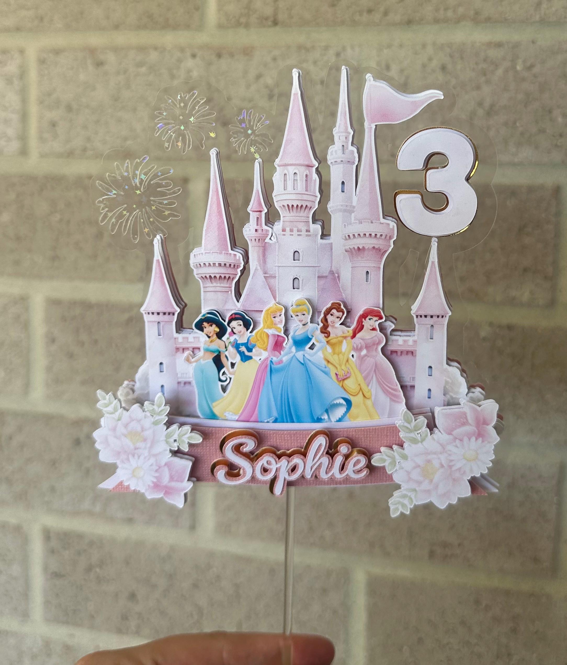 Personalized Princess Castle Cake Topper | Princess| Pink Birthday ...