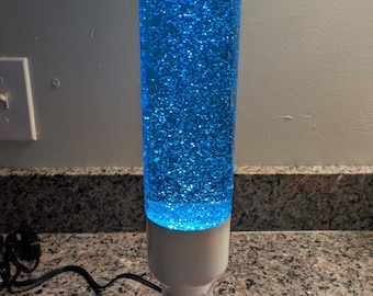 Lampe à Lave Vintage Bleue à Paillettes - 41 Cm - Fonctionnelle