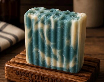 Handmade Marbled Tallow Soap – Small Batch Lavender Bar – Creamy Lather Bath Soap