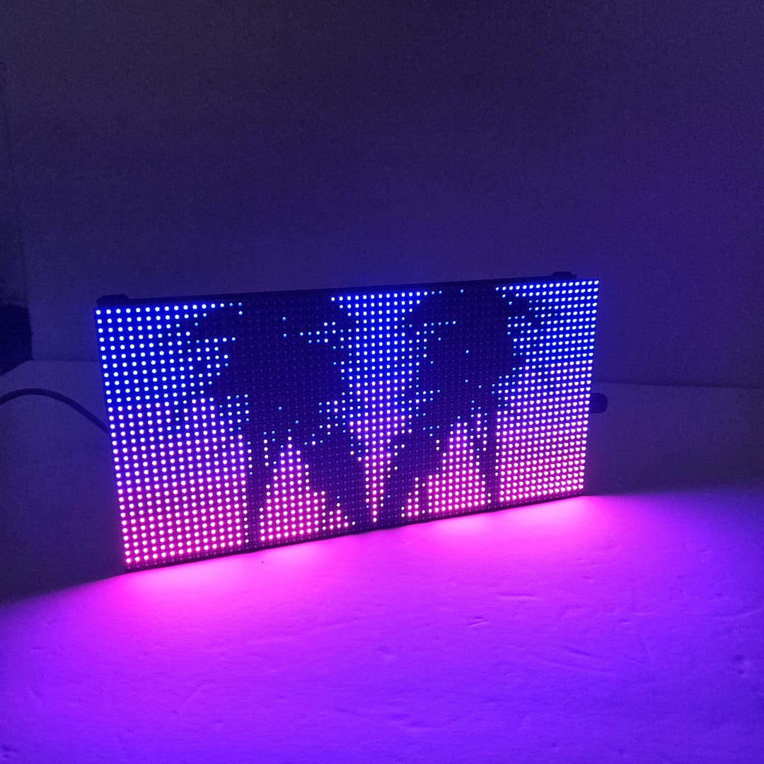 Led Matrix Pixel Animations Outrun Vaporware Animated Pixel Led Matrix Display Desk Lamp - Etsy
