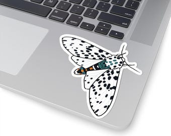 Giant Leopard Moth Kiss-Cut Sticker | Polka Dot Insect Decal