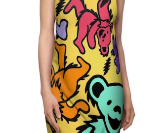 Grateful Dead Dancing Bears-jurk met racerback | Knippen en naaien voor dames AOP