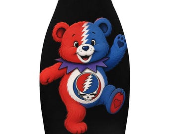 Funda enfriadora de botellas con cremallera de Grateful Dead Carebear