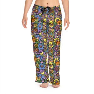 Women's Pajama Pants (AOP) patchwork grateful dead