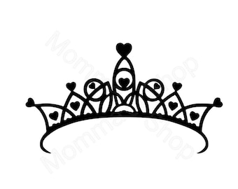 Download Tiara Crown Instant SVG Digital Download One Color File | Etsy
