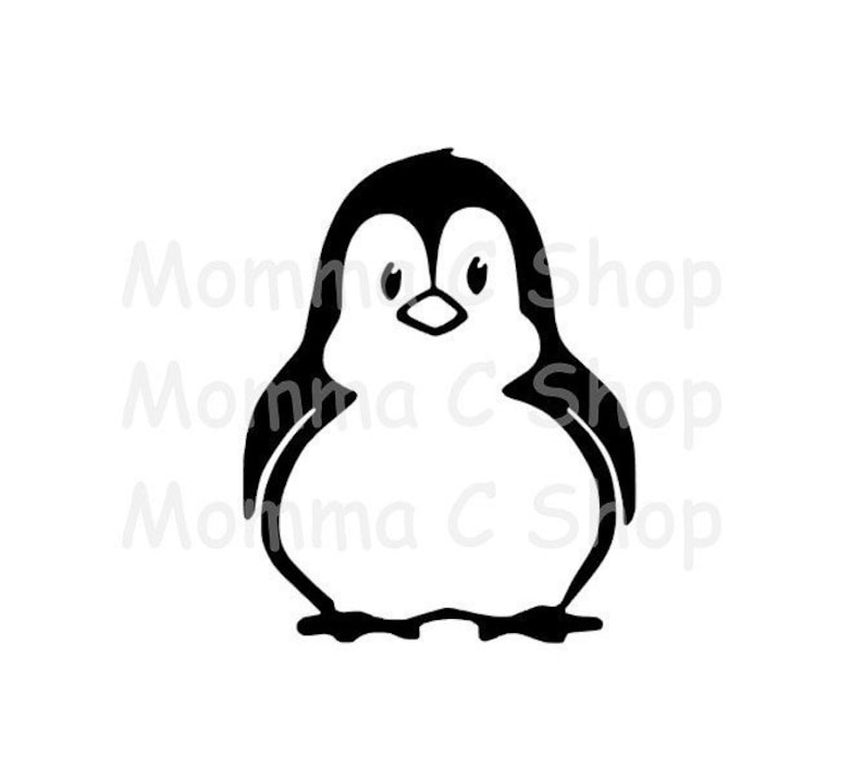 Download Penguin SVG and JPEG Instant SVG Digital Download One Color | Etsy