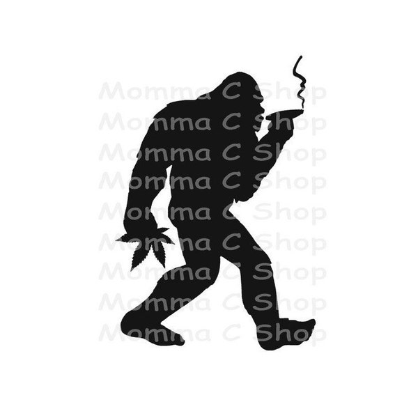 Sasquatch Bigfoot Smoking Weed SVG Blunt Yeti Hiking Forest Woods Camping Reefer Legend Monster JPEG Instant Digital Download File