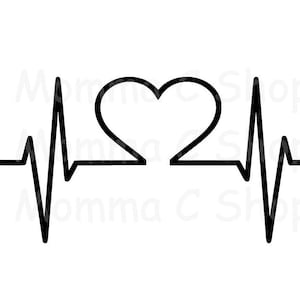 Schlagendes Herz SVG Herzschlag Liebe Krankenschwester Arzt Arzthelferin Rhythmus romantisch Puls Krankenhaus für immer JPEG Sofort-Digital-Download-Datei