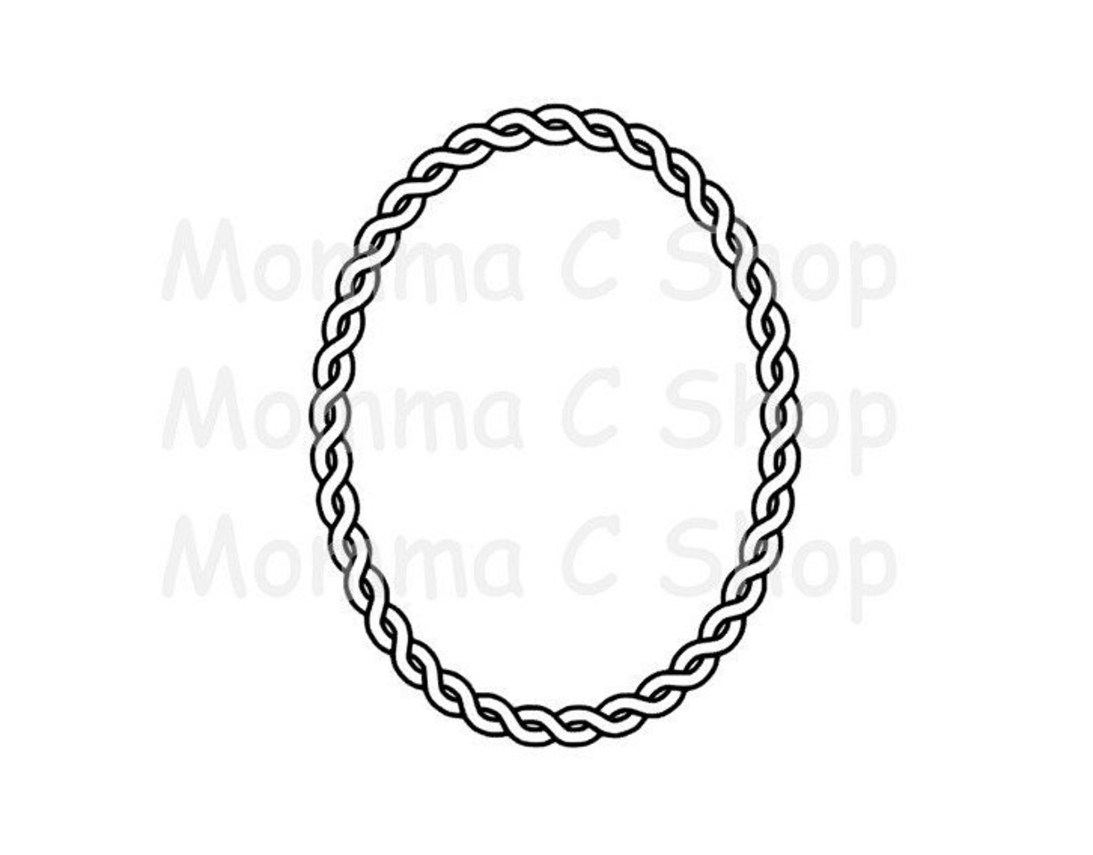 Rope Border SVG and JPEG Braided Oval Instant Digital Download Etsy