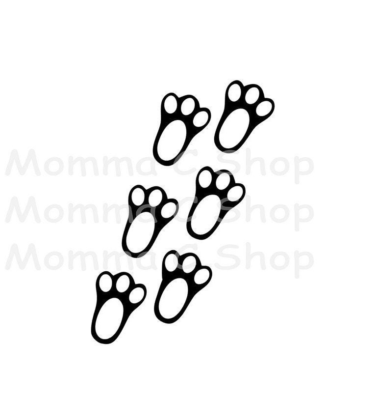 Bunny Rabbit Paw Prints SVG and JPEG Instant Digital Download Etsy Canada