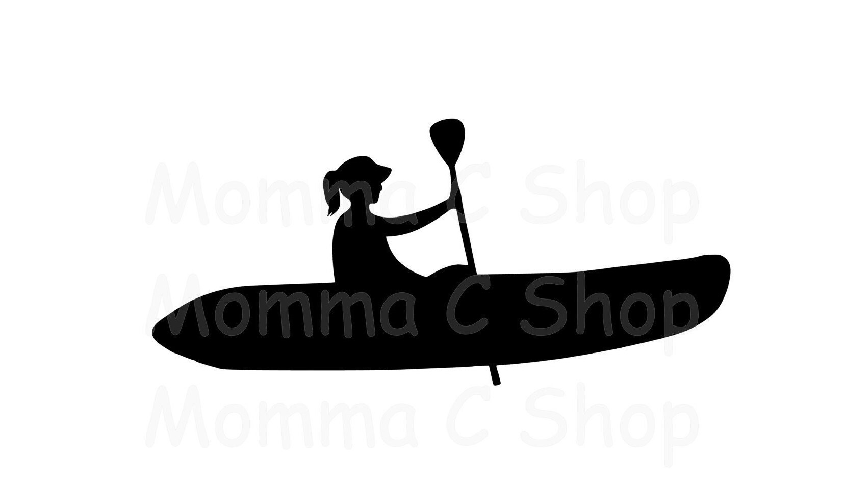 Kayak SVG and JPEG Female Canoe One Color Instant Digital | Etsy