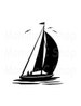 Sailing SVG and JPEG Boat One Color Instant Digital Download File Cuttable, Yacht, Ocean, Lake, Boating, Water Sports, Summer Vacation 