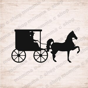 Amish Horse Buggy SVG, Retro Farm Art (Digital Download)