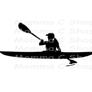Canoa Kayak Femenino SVG y JPEG Canoa Femenina Un Color Descarga Digital Instantánea Archivo Cuttable, Deportes Acuáticos, Océano, Lago, Río, Vacaciones