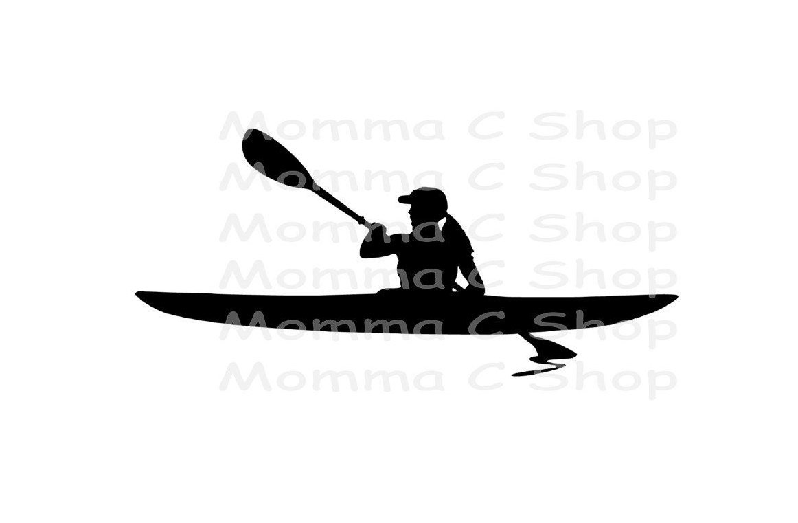 Kanu Female Kayak SVG und JPEG Female Canoe One Color Instant