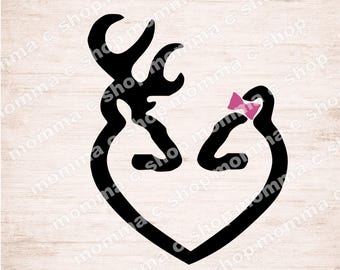 Hertenhart SVG, silhouet van bok en hinde (digitale download)